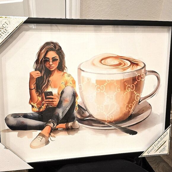Instinct Style Sipping On Gucci Style Framed Wall Decor - Picture 6 of 7